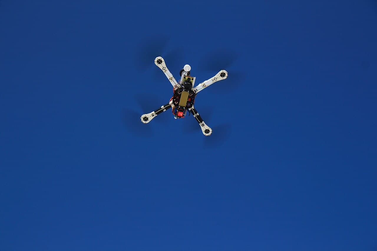 Generic quadcopter flight photo representing DV AI Vision